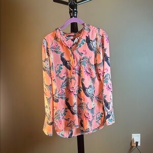Banana Republic Coral Pink Floral Button-Front Shirt